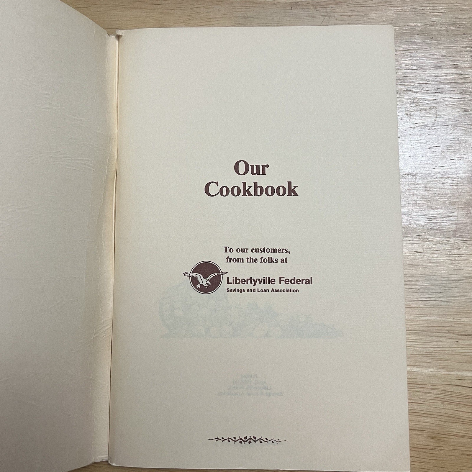 Vintage Our Cookbook From Libertyville Federal Paperback 1984