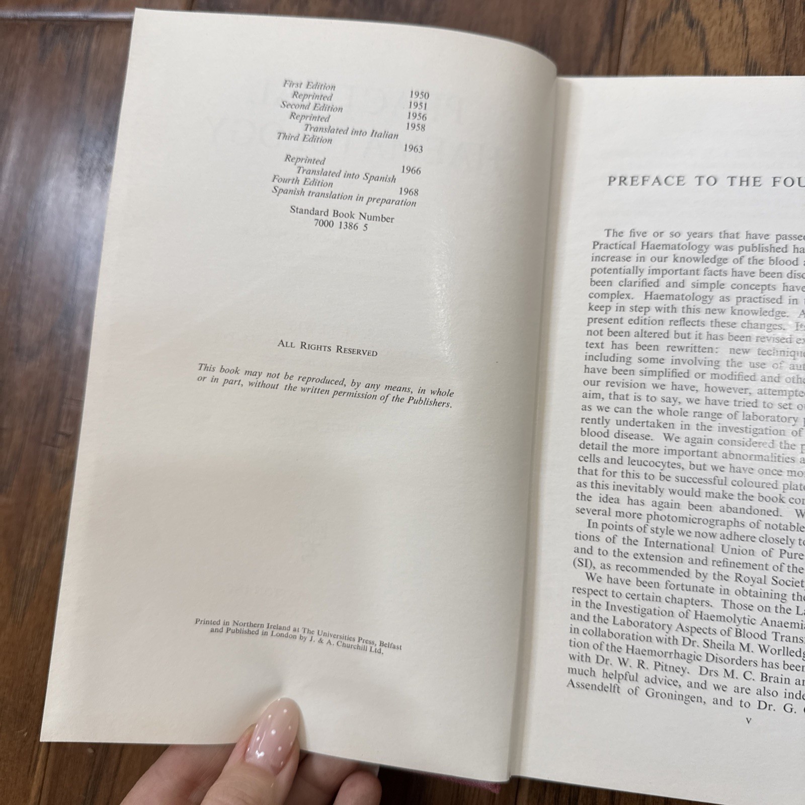 Practical Haematology Hardcover Book Dacie Lewis 4th Edition 1968