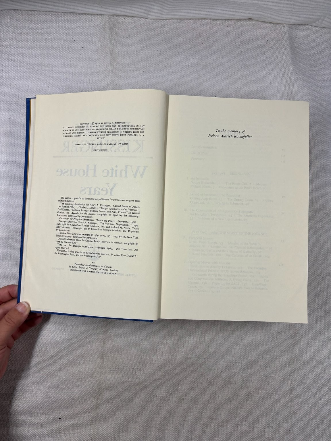 White House Years Henry Kissinger 1979 First Edition Autographed Memoir Little