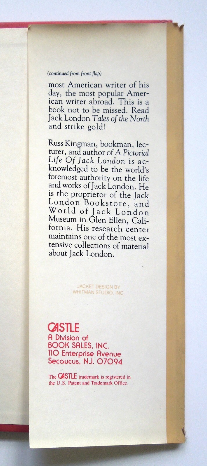 Tales of the North (Facsimile Edition) – Jack London, 1979 hc w/dj, Castle