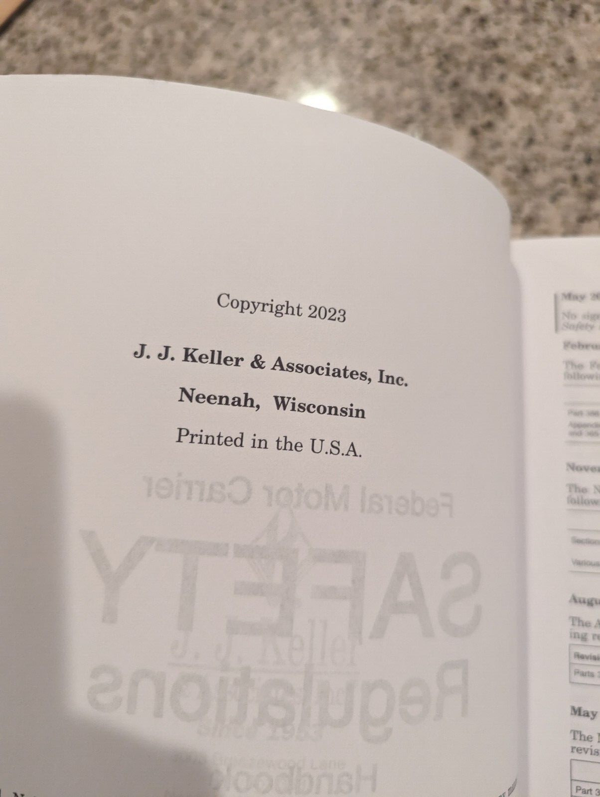 FEDERAL MOTOR CARRIER SAFETY REGULATIONS HANDBOOK (017H) By J. J. Keller. 05/23