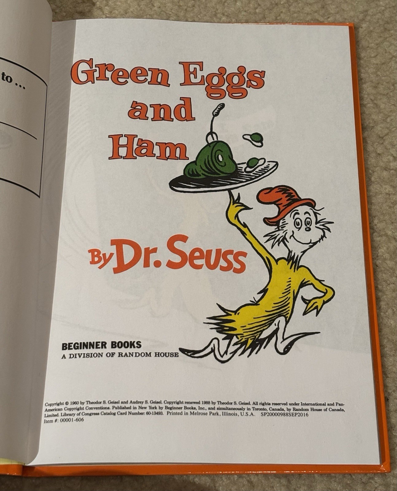 Green Eggs and Ham By Dr Seuss 1960 1st Edition HB