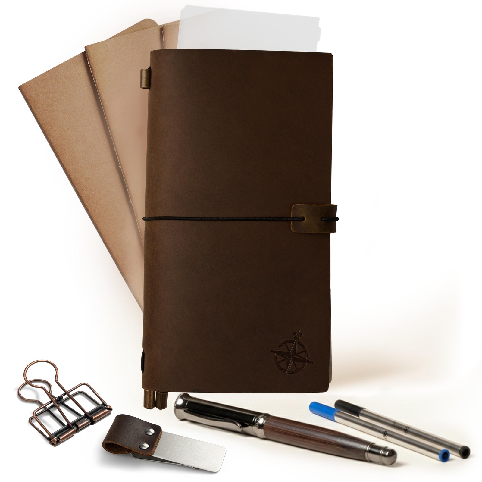 WANDERINGS Regular Size Travelers Notebook Bundle – 4.5″ x 8.5″ (11.5 x 22cm)…