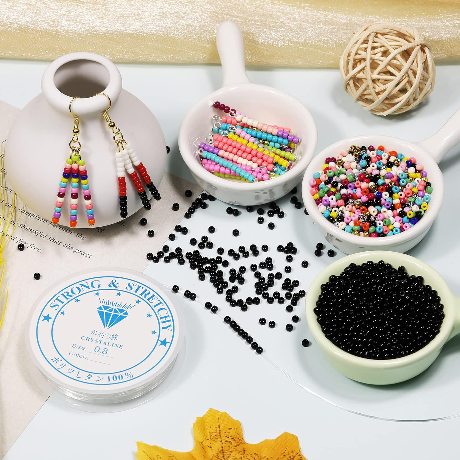 Opaque Black Color 3mm Seed Beads About 3600pcs/100Grams in Bag, 8/0 Glass Craft