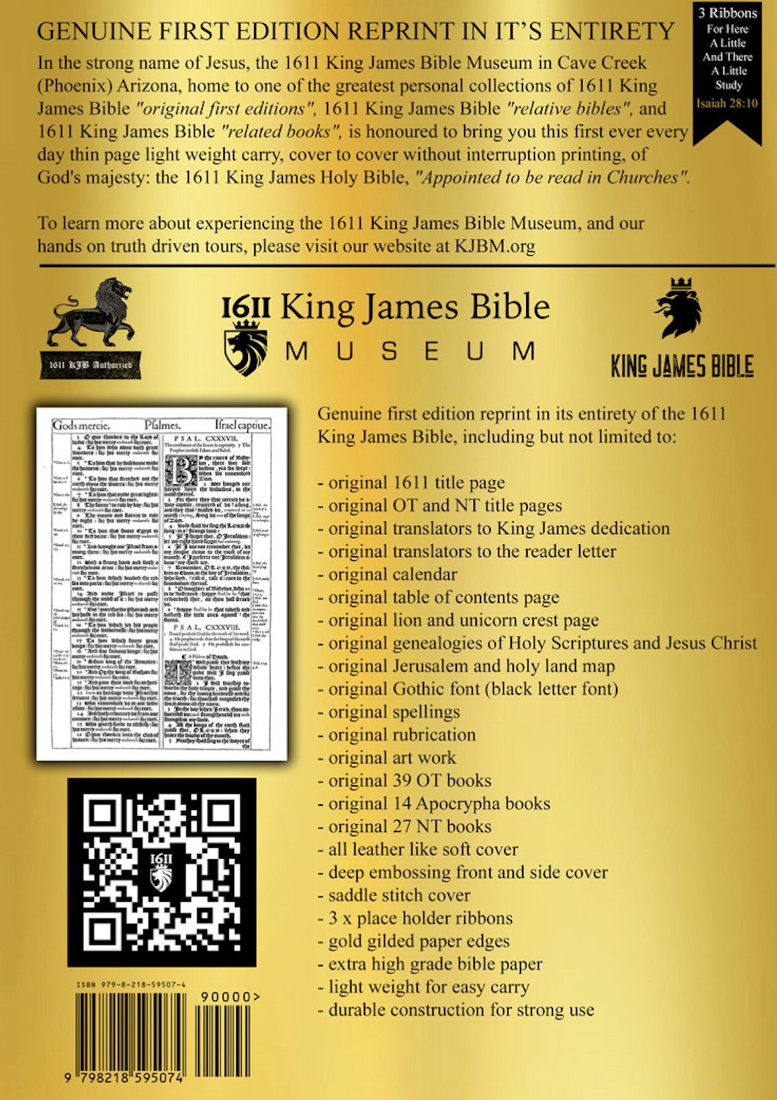 Original 1611 King James Bible KJV AV1611 Facsimile Brown w/ Apocrypha Softcover