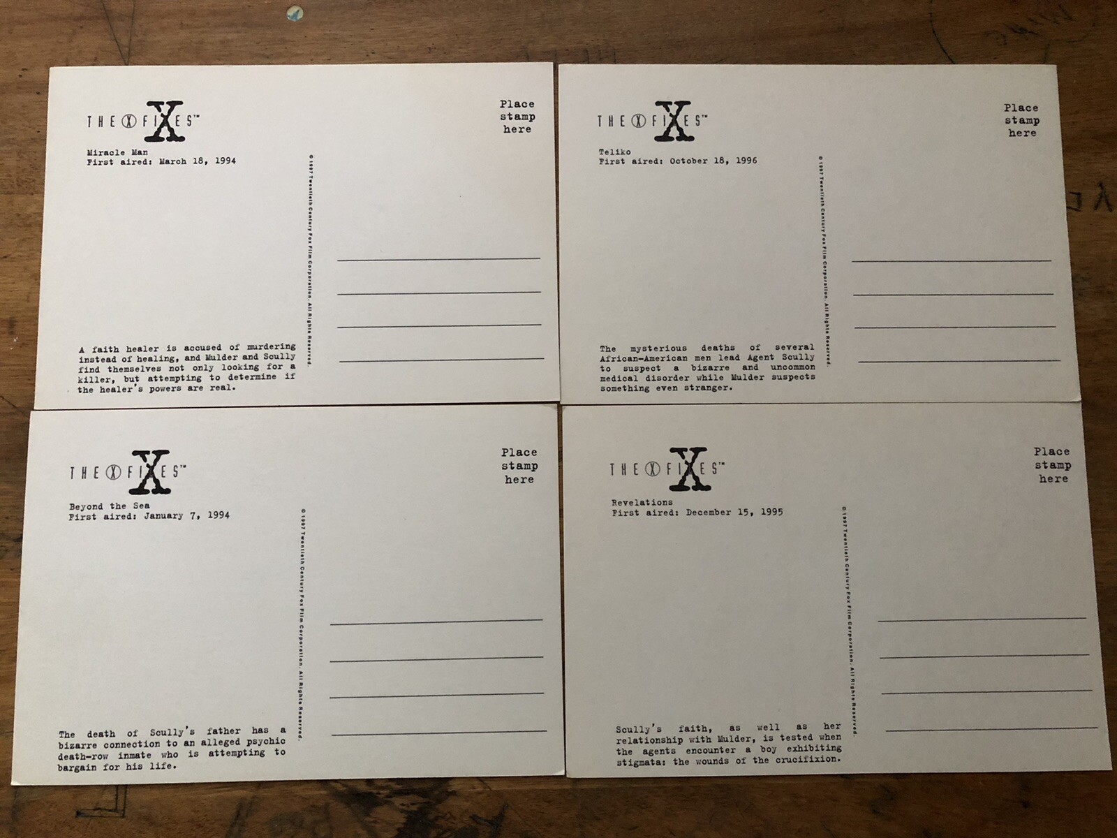 Lot of 21 The X-Files Postcards Unused 1997 Unexplained Phenomena Scully Vintage