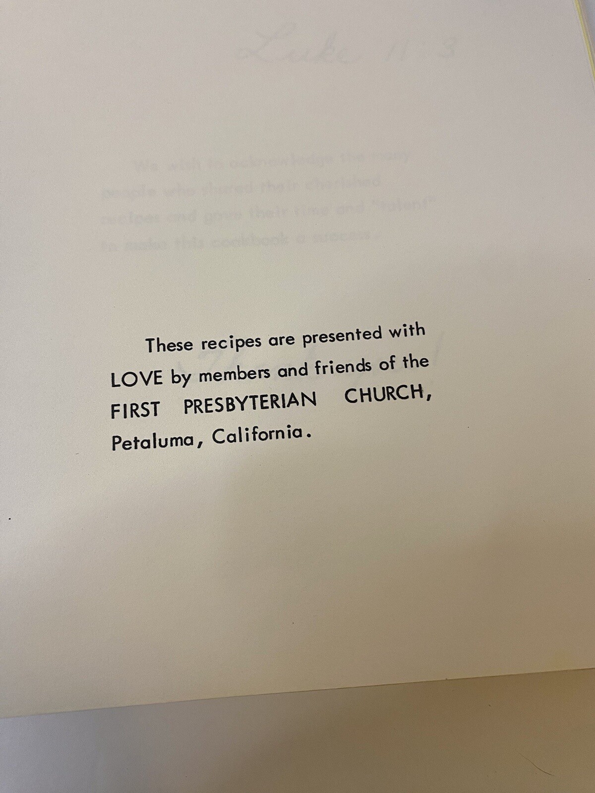California Cookbook It’s A Happy Day First Presbyterian Church Petaluma 1976