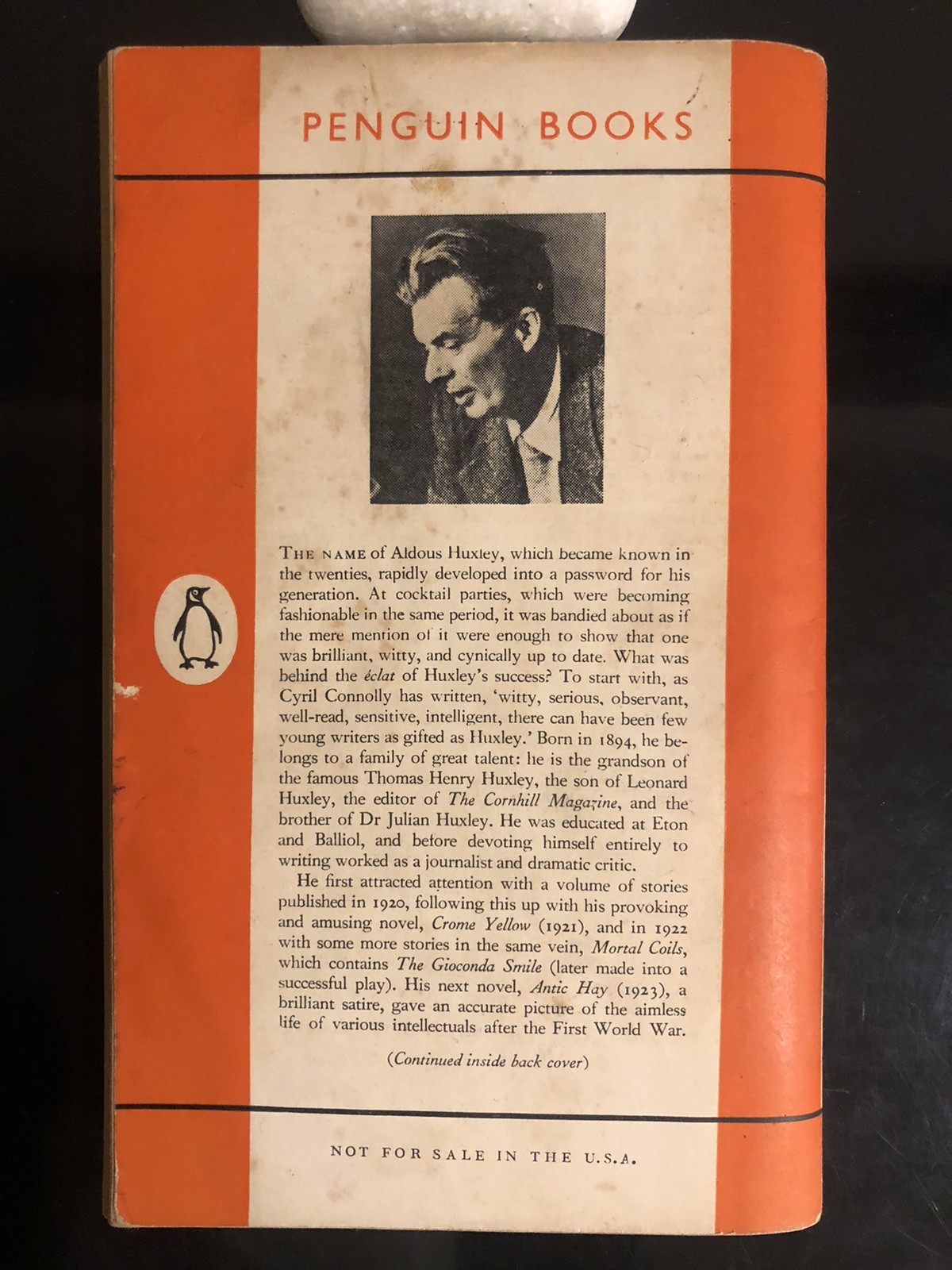 Aldous Huxley Brave New World Penguin 1052 UK 1959 Reprint Acceptable