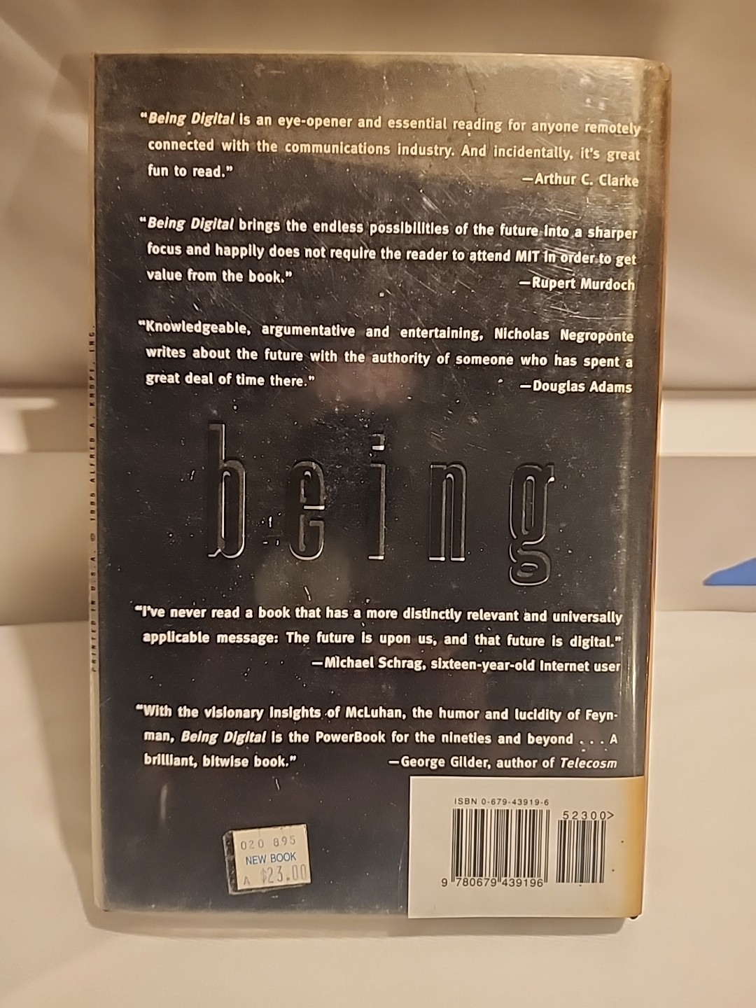 Being Digital – Hardcover By Negroponte, Nicholas – VERY GOOD