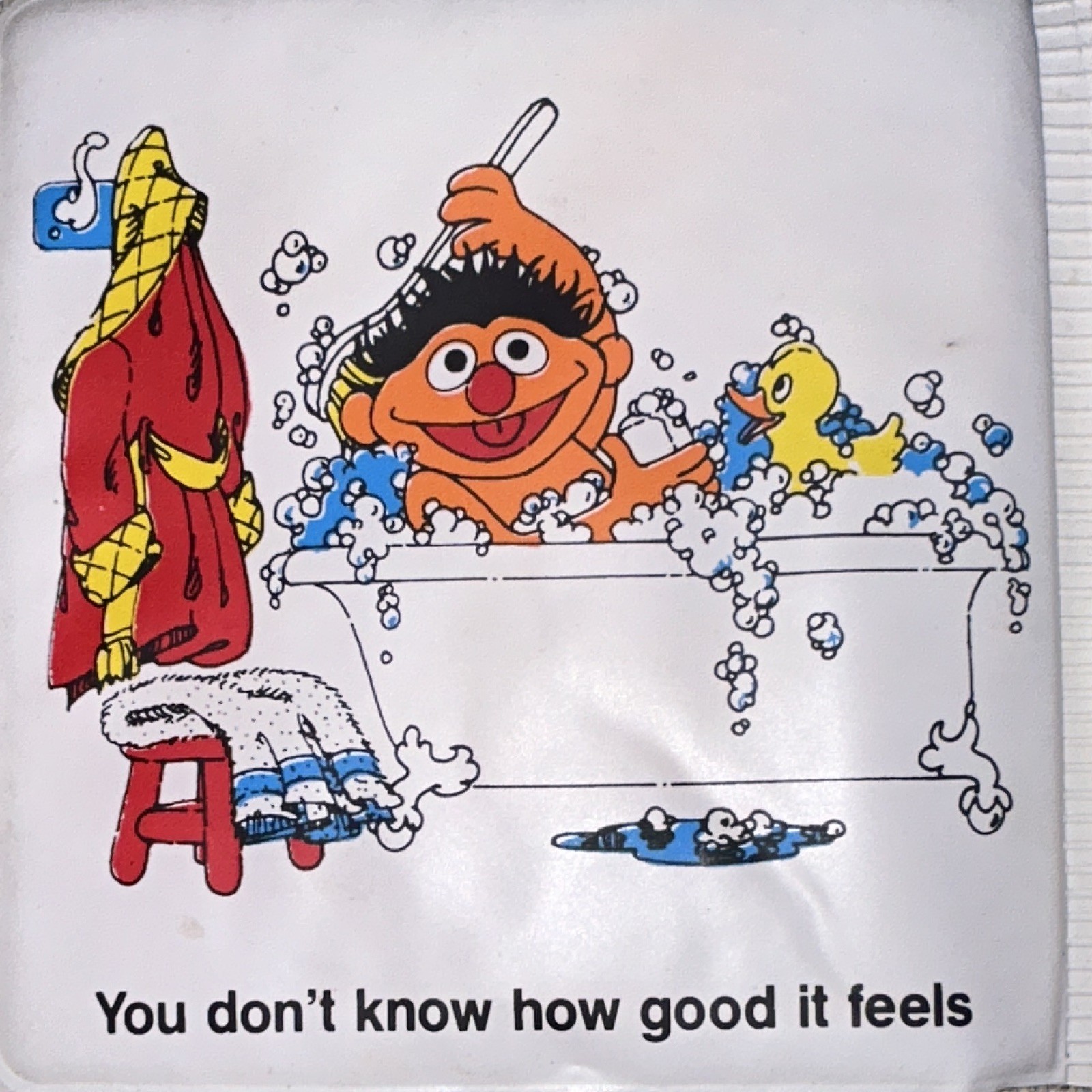 Vintage Sesame Street Ernie’s Bath Book Waterproof (1982) Random House/CTW