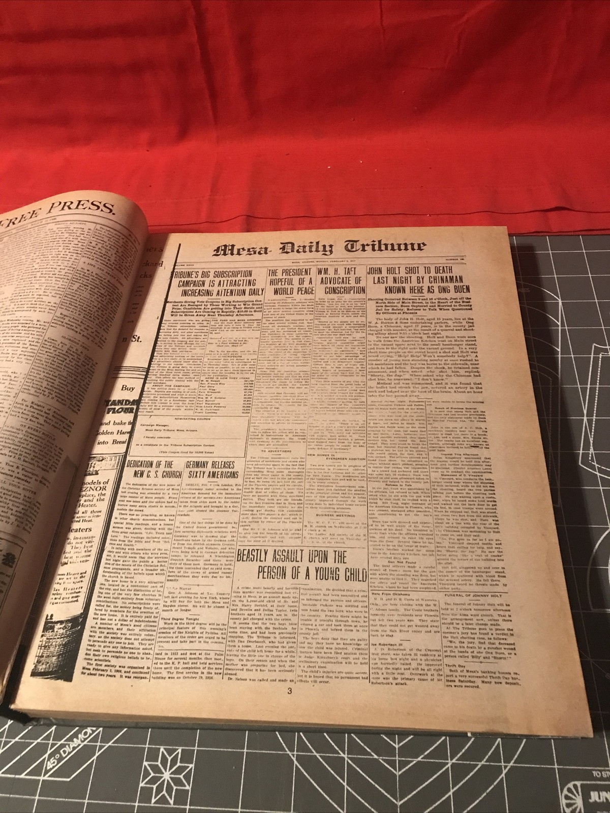 Vintage 1898-1978 Front Page Mesa Tribune Hardcover Book 500 Front Pages