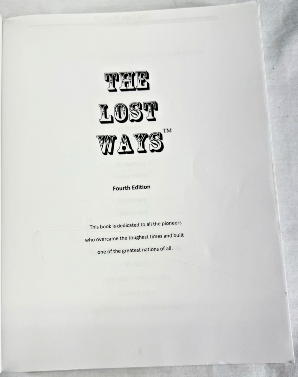 The Lost Ways 4th Edition Survival Frontier Pioneer Homestead Book