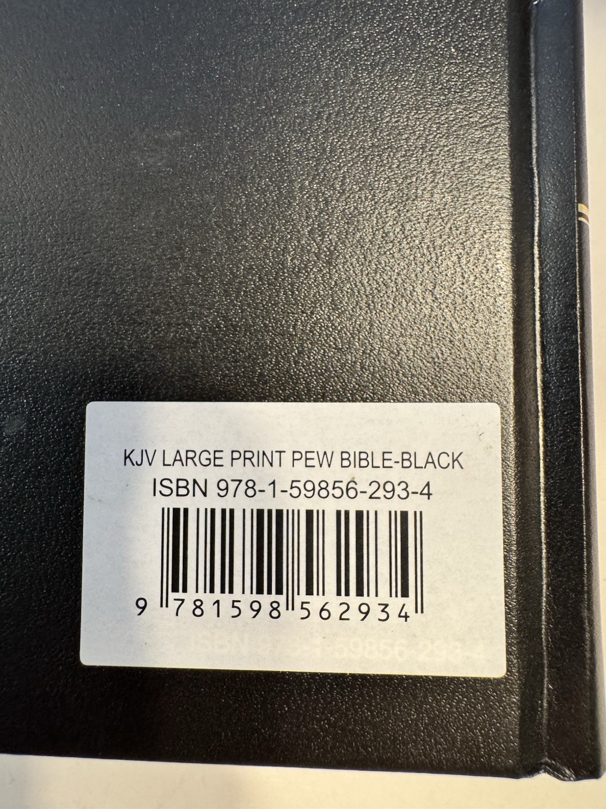 KJV Large Print Pew Bible Black Hardcover Hendrickson King James Version