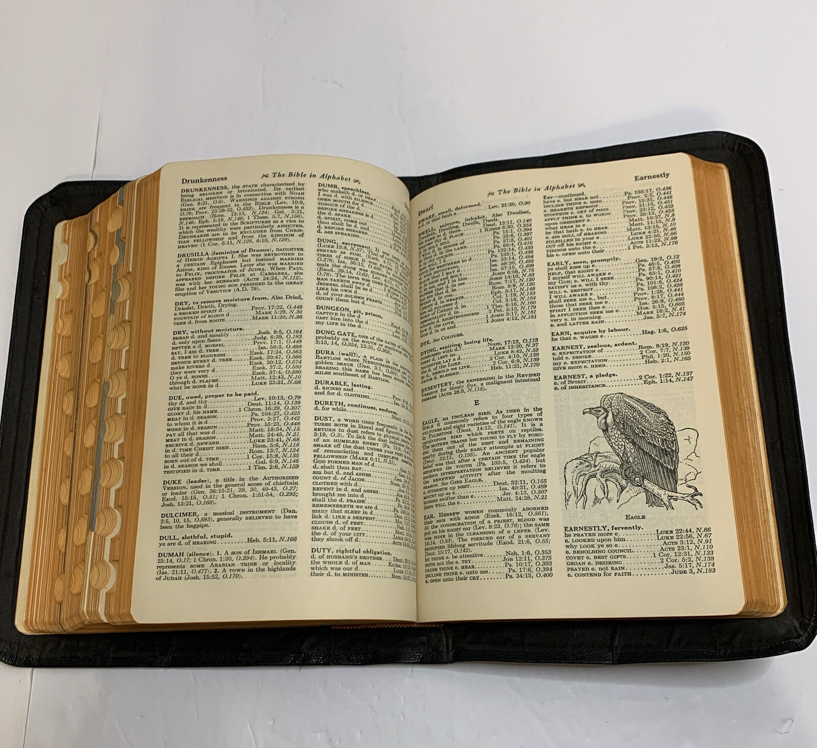 The Holy Bible 1950 Golden Book Edition Thumb Leather Binding KJV USA