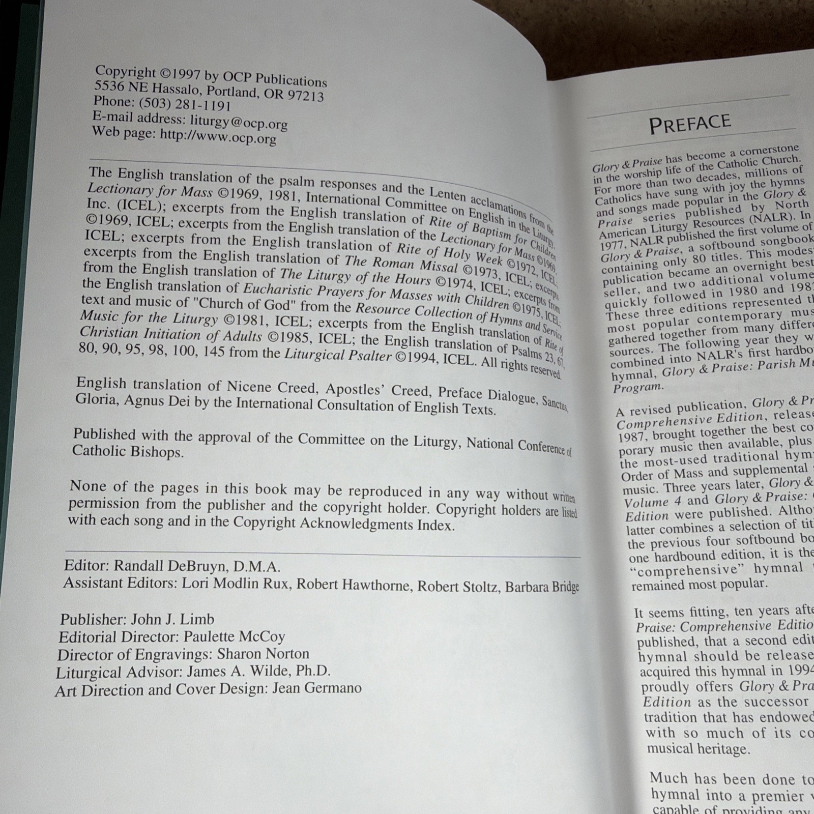 Glory & Praise: Second Edition, Hardcover OCP 1997