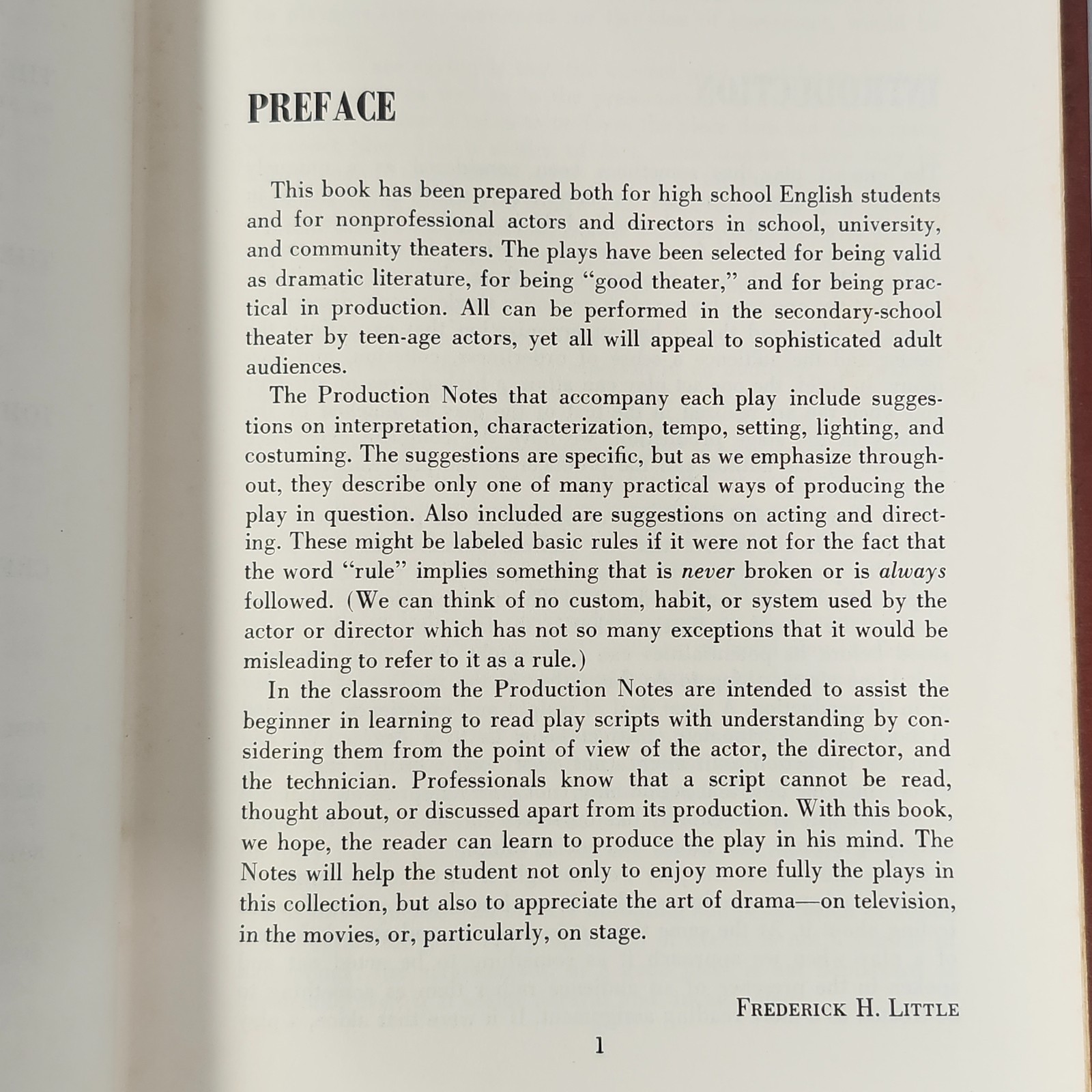 Reading Staging The Play Anthology of One-act Plays 1967 Book HC Performing Arts
