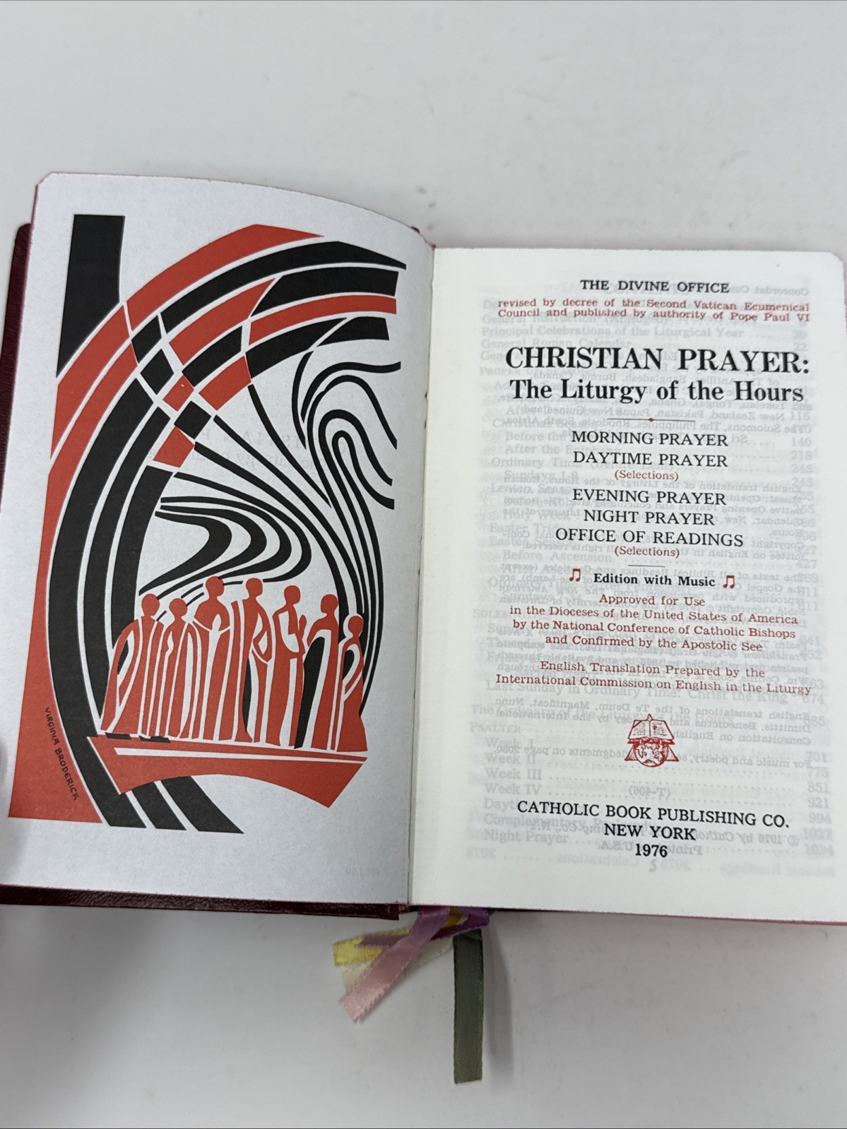 Christian Prayer Liturgy of the Hours Catholic Book Publishing 1976 Music T-406