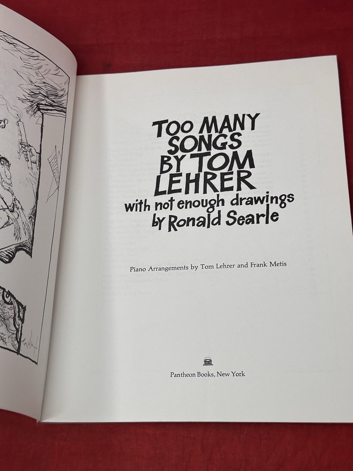 Too Many Songs by Tom Lehrer Sheet Music Song Book Funny 1981 Vintage 159 Pages