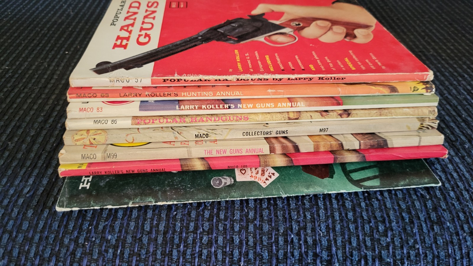 Lot of Vintage Larry Kollers Book of Guns MACO 51, 63, 86, 97, 99, And 105