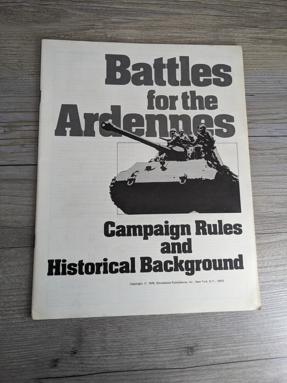 Battles for the Ardennes Replacement Rules of Play & Campaign Rules SPI 1978
