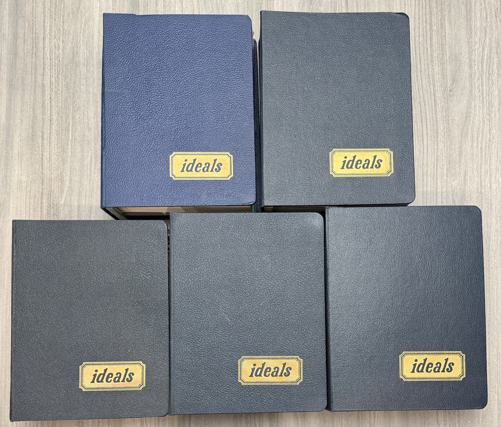 5 Huge Leather HC Binders of Ideals Magazine Lot Paperback Books 1955 – 1961