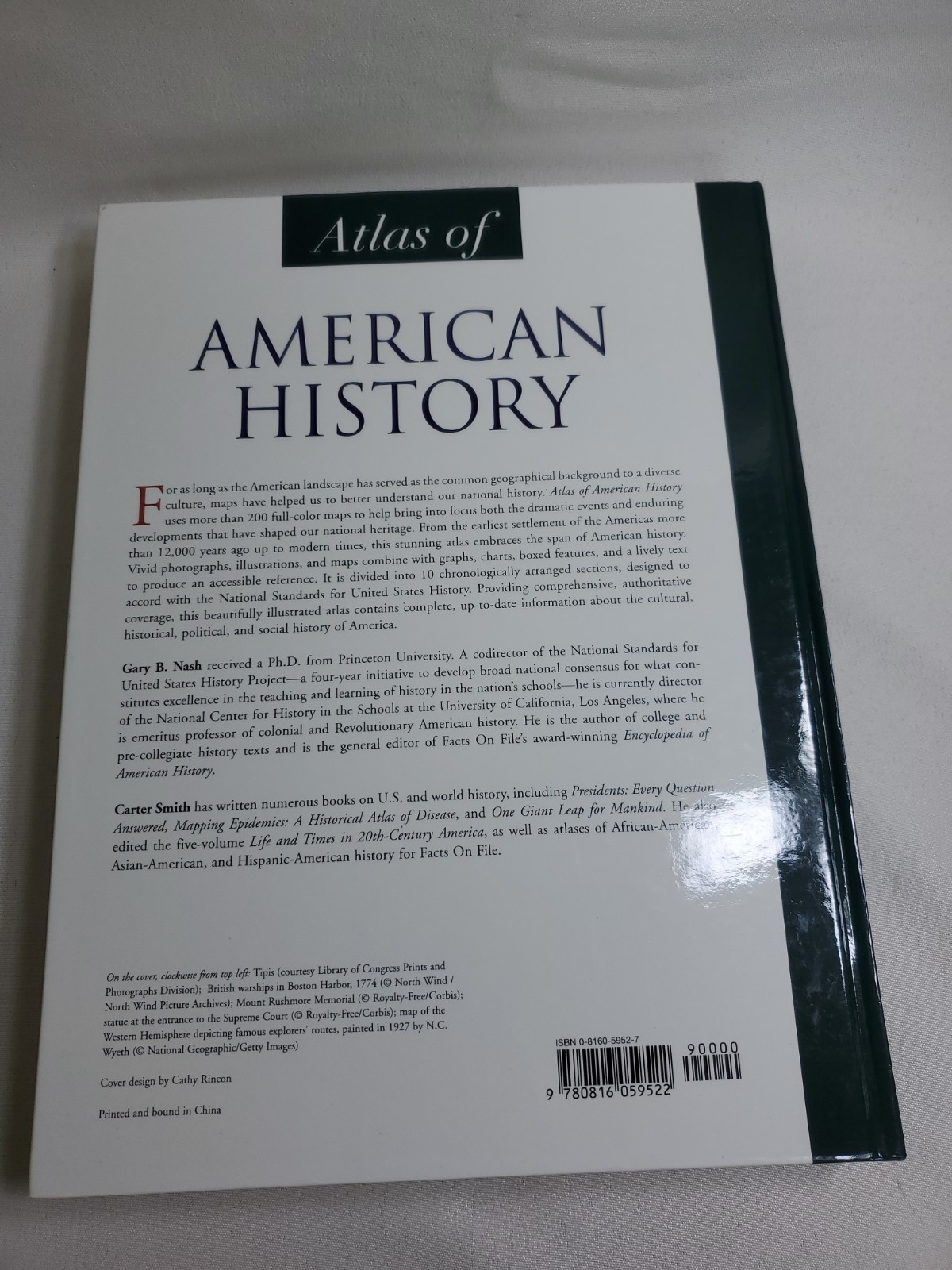 Atlas of American History by Gary B Nash Facts On File Library Hard Cover Book