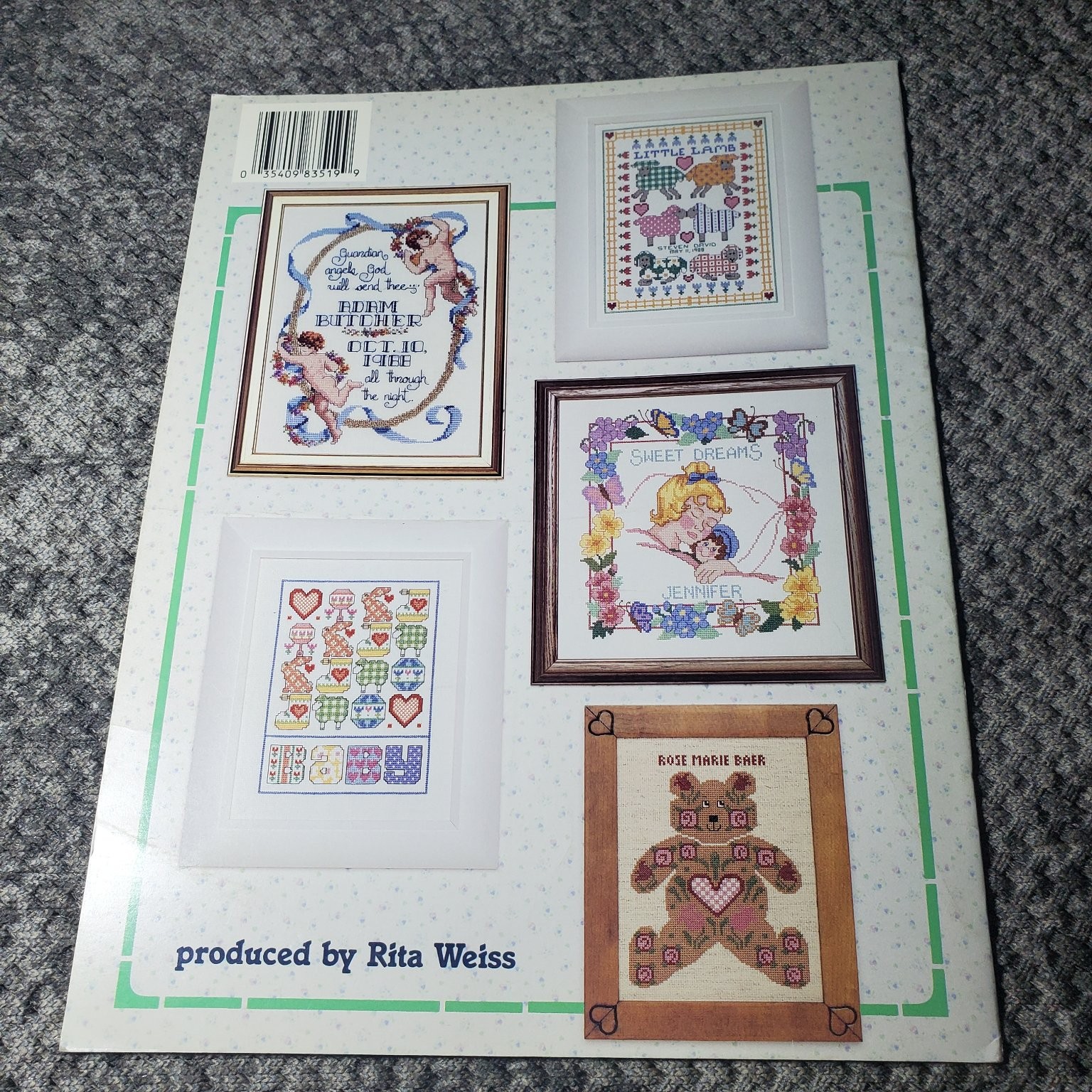 ASN Cross Stitch Birth Samplers Rita Weiss 1988 Needlework Patterns