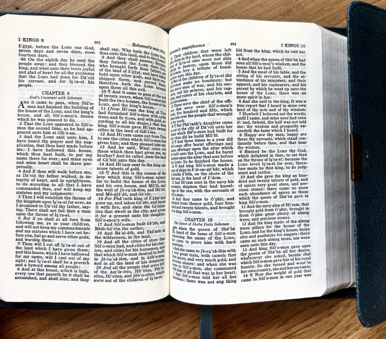 Holman Compact Pocket-Size Blue Leather KJV Bible Red Letter Snap Flap 1982