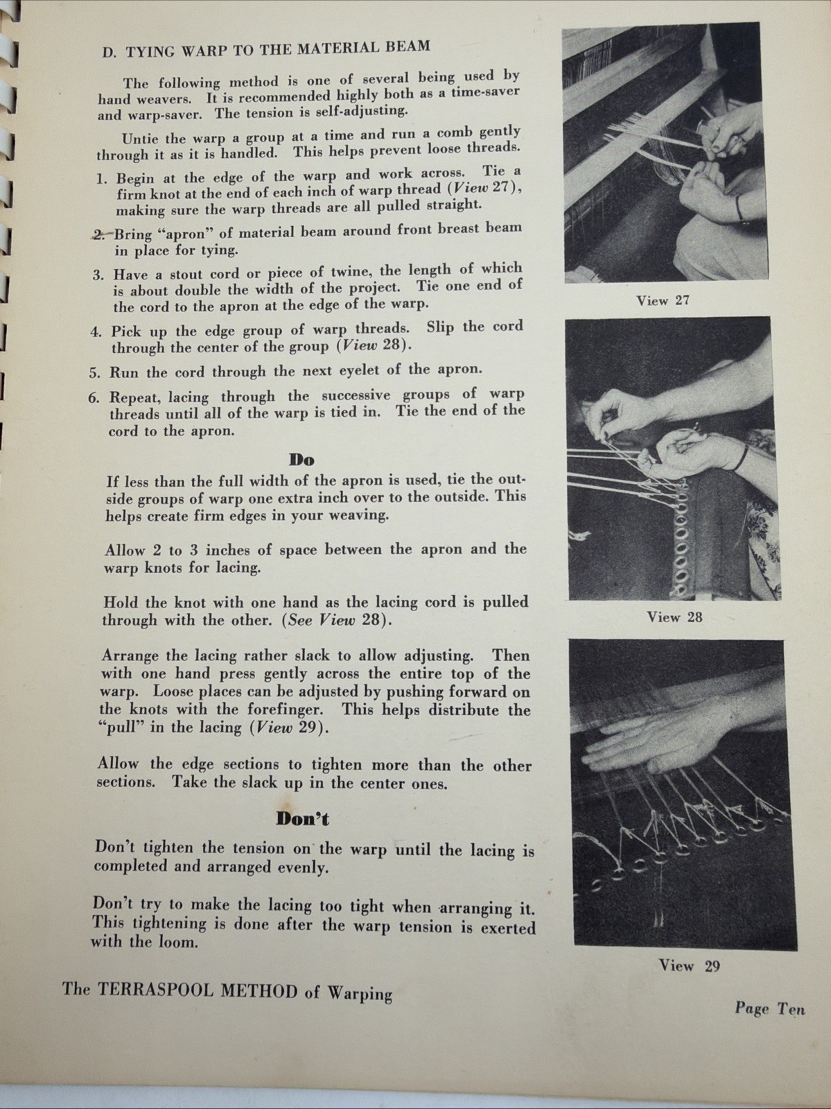 The Terraspool Method Of Warping Dorothy And Curtis Payton 1950 Quilt 16 Pages