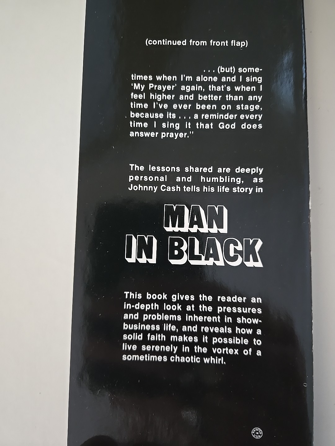 RARE 1ST EDITION 1st PRINTING! Man In Black by JOHNNY CASH (1975, Hardcover W/DJ