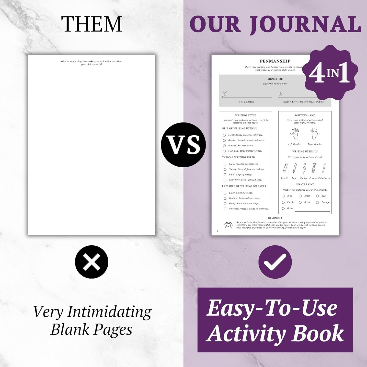 4-In-1 Mom’S Story Activity Journal (Hardcover) – 500+ Prompt Vegan Leather Acti