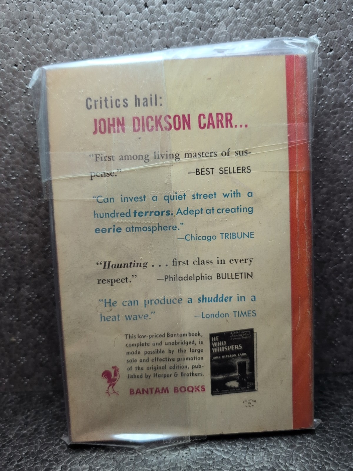 2 Vintage Bantam Book 896 He Who Whispers John Dickson Carr Haunting Murder Used