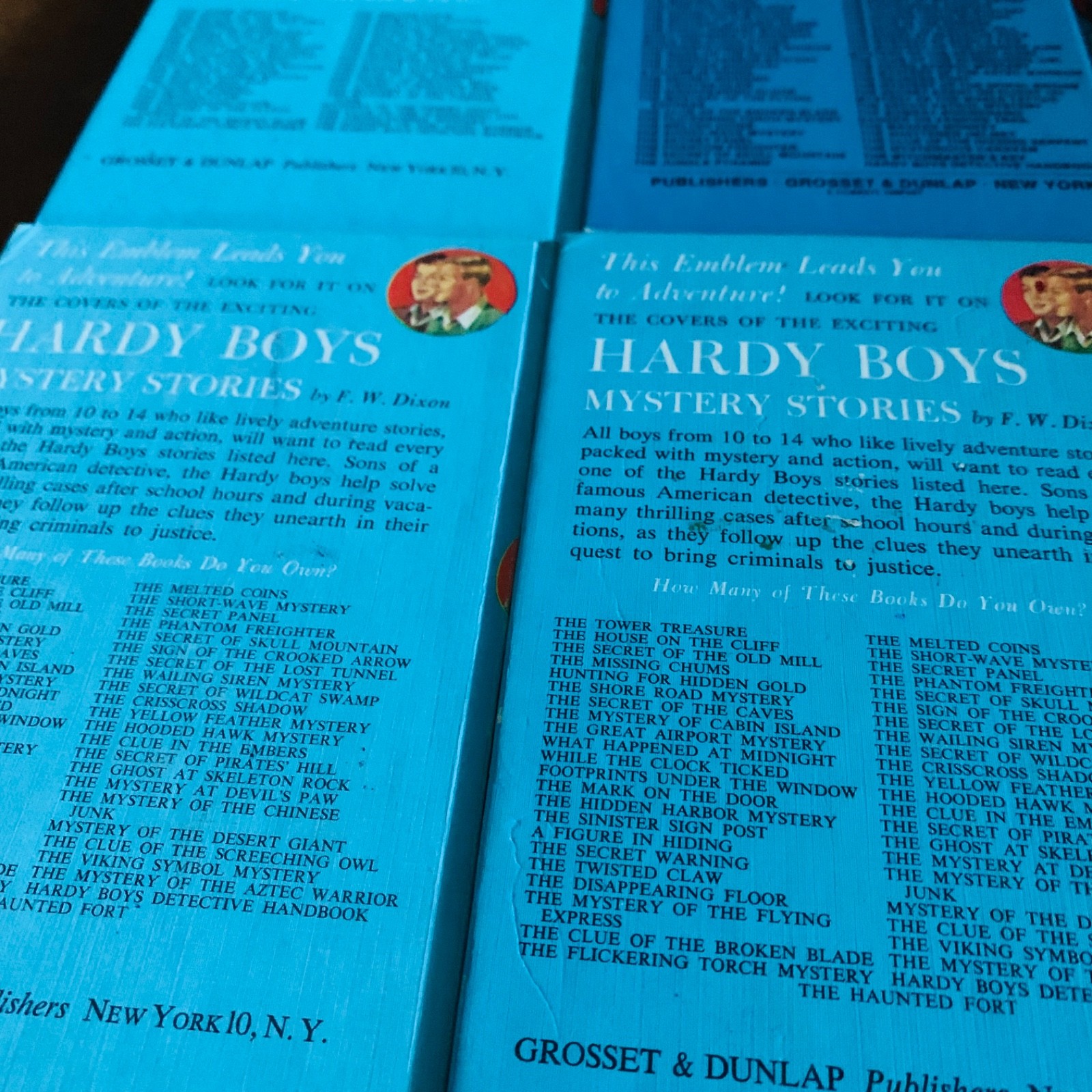 6 Vintage The Hardy Boys Mystery Books Franklin W Dixon Blue Matte 1 – 4 10, 11