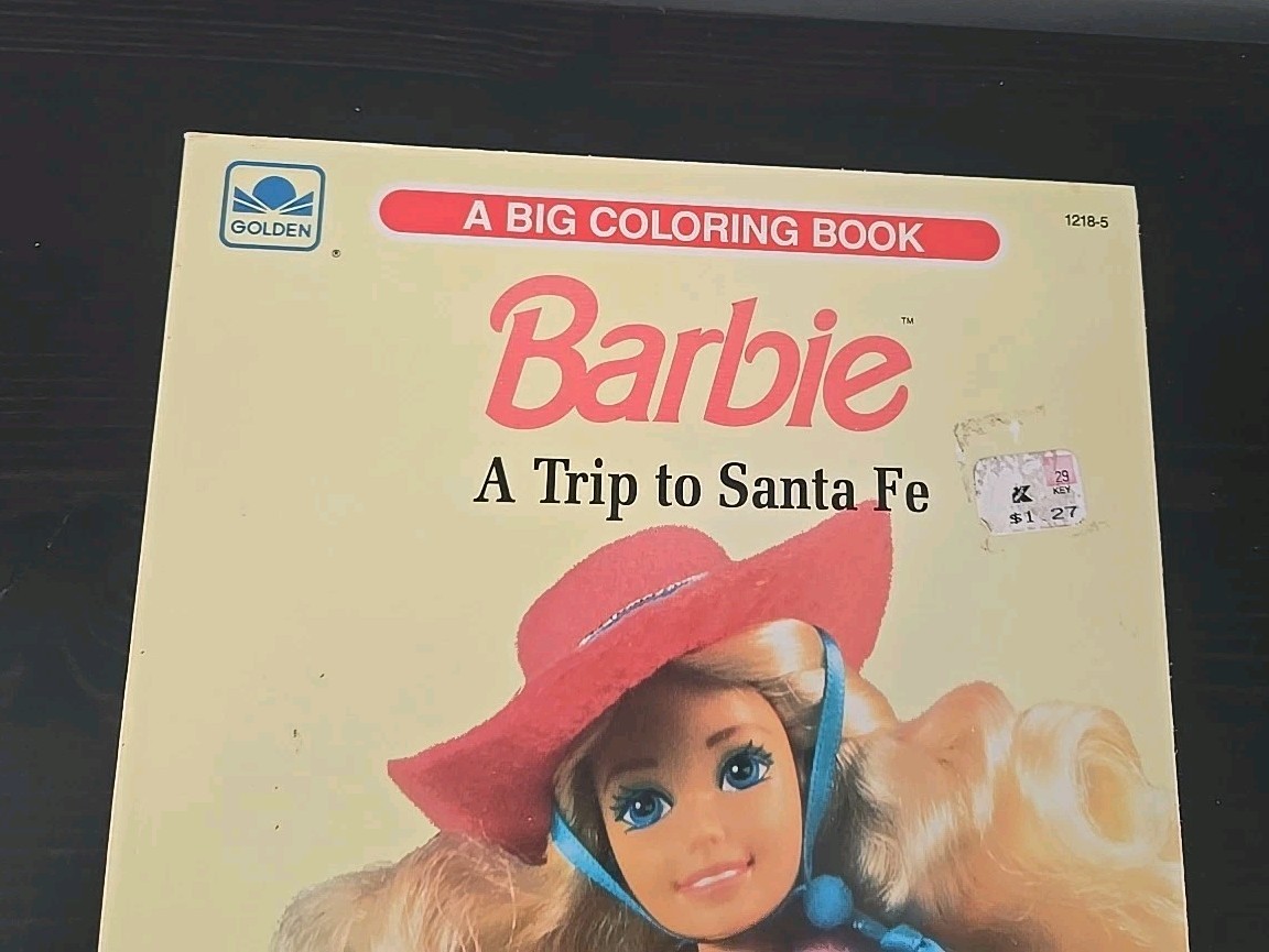 Vintage 1990 Mattel BARBIE Coloring Book A TRIP TO SANTA FE Golden # 1218-5 NOS