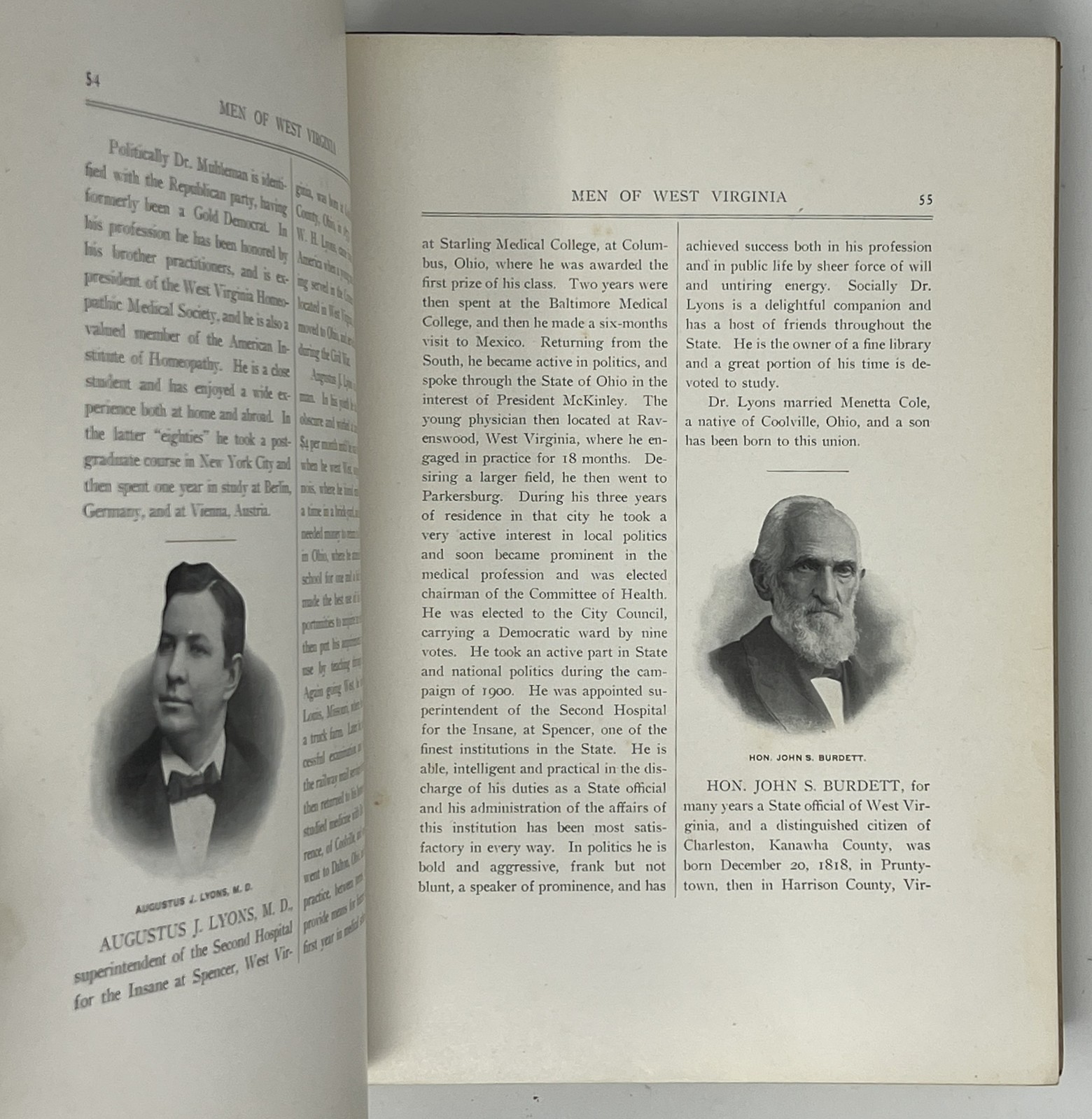 VTG Men of West Virginia: Vol. I – 1903 Leather HC Pub. by Biographical Pub. Co.