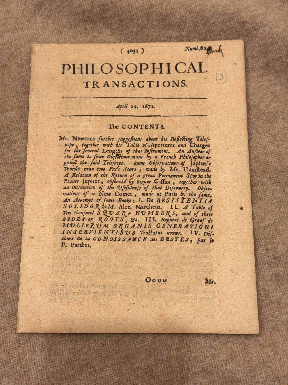 Philosophical Transactions volume 7 issue 82 pages 4031 – 4038 Isaac Newton 1672