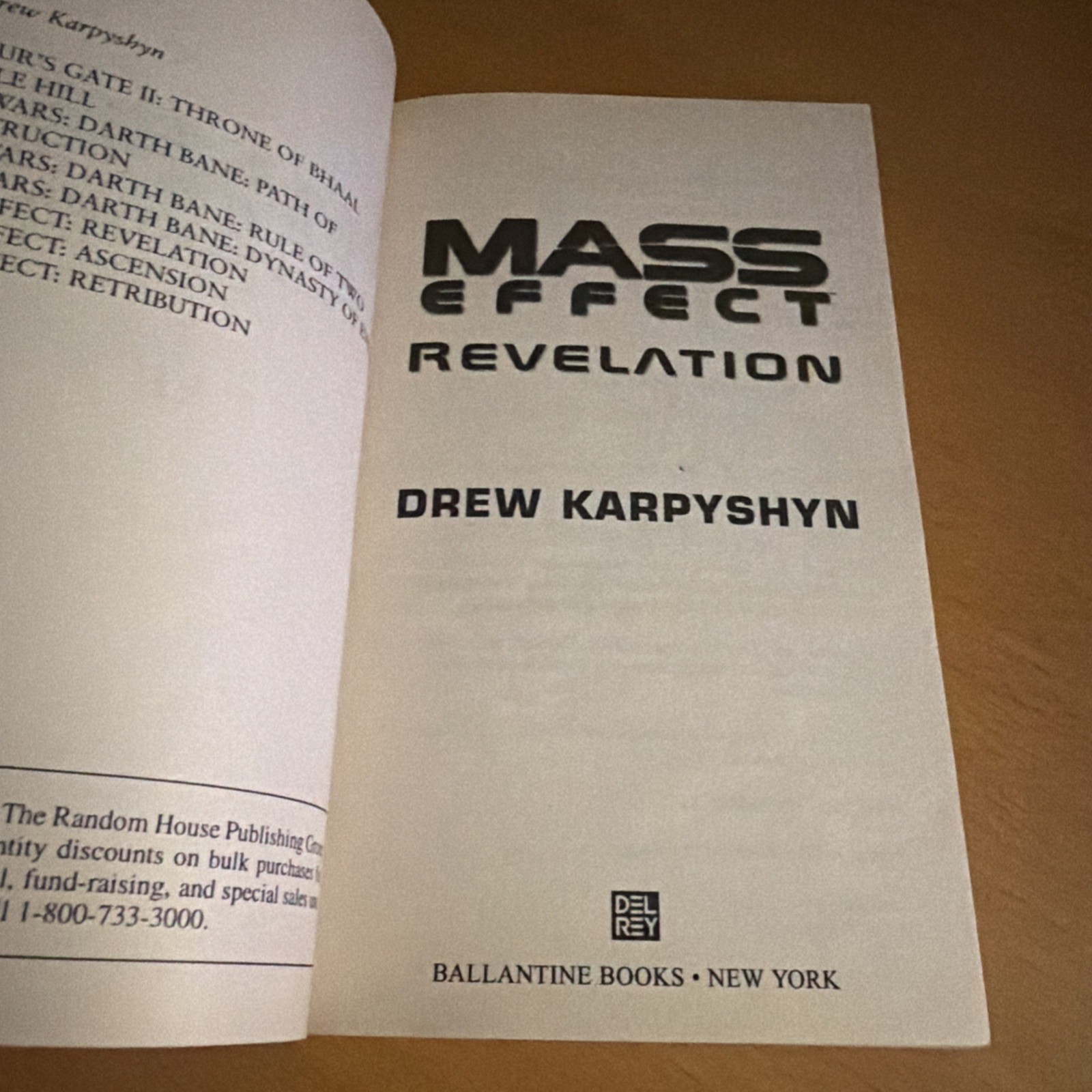 MASS EFFECT Paperback Lot 3 Novels Ascension/Retribution/Revelation by Karpyshyn