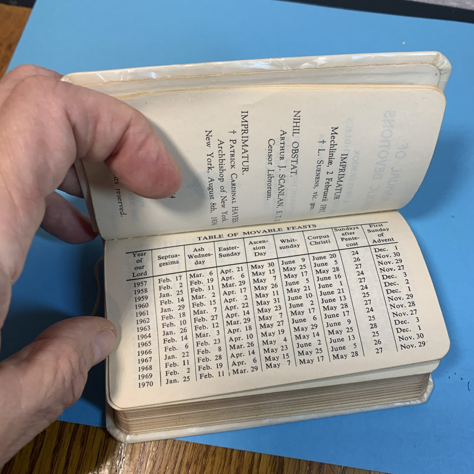 Vintage Mother of Pearl “Manual of Catholic Devotions”Regina Press 1957.