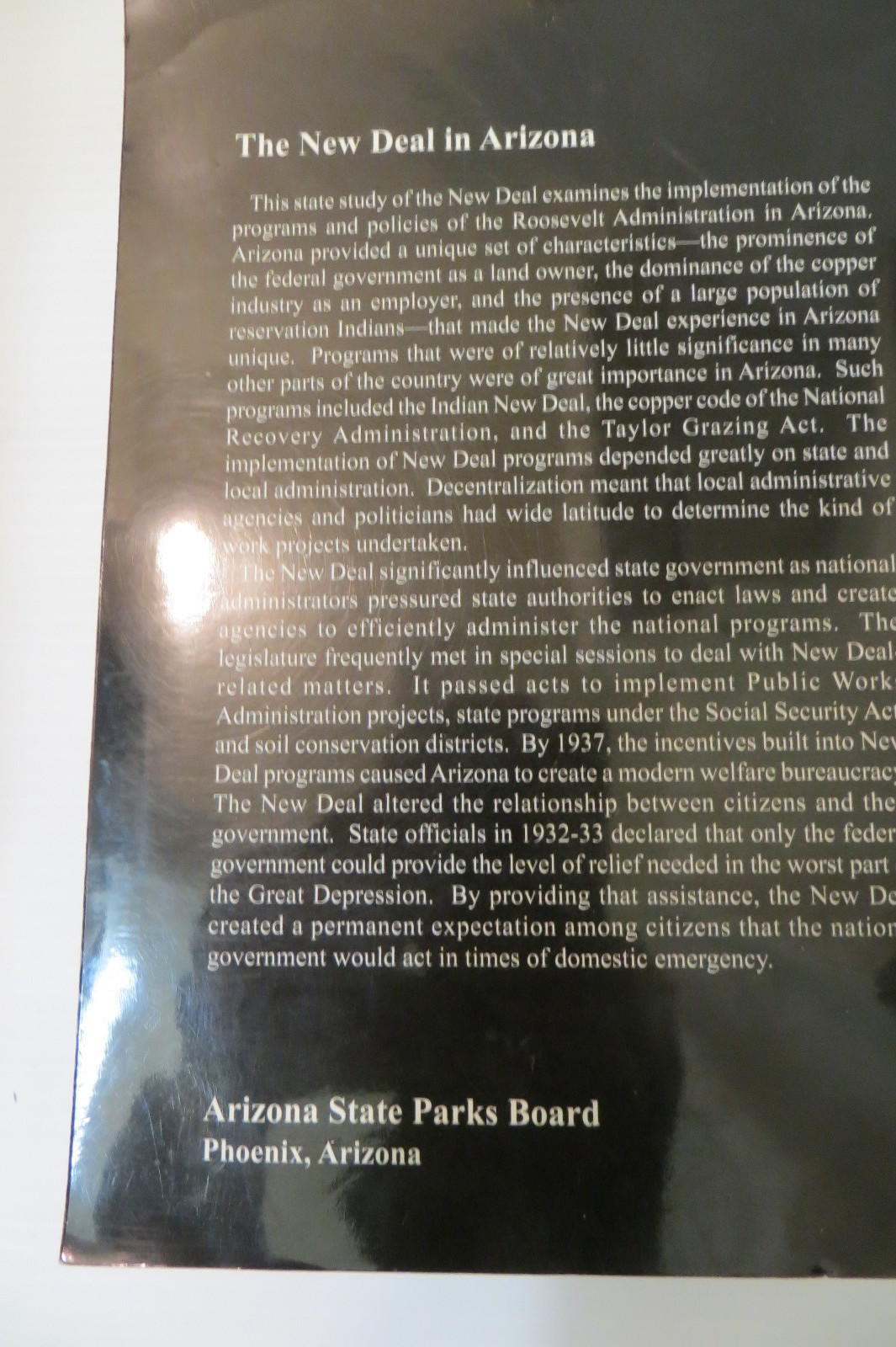 THE NEW DEAL IN ARIZONA. Paperback, 436pages. By William S. Collins