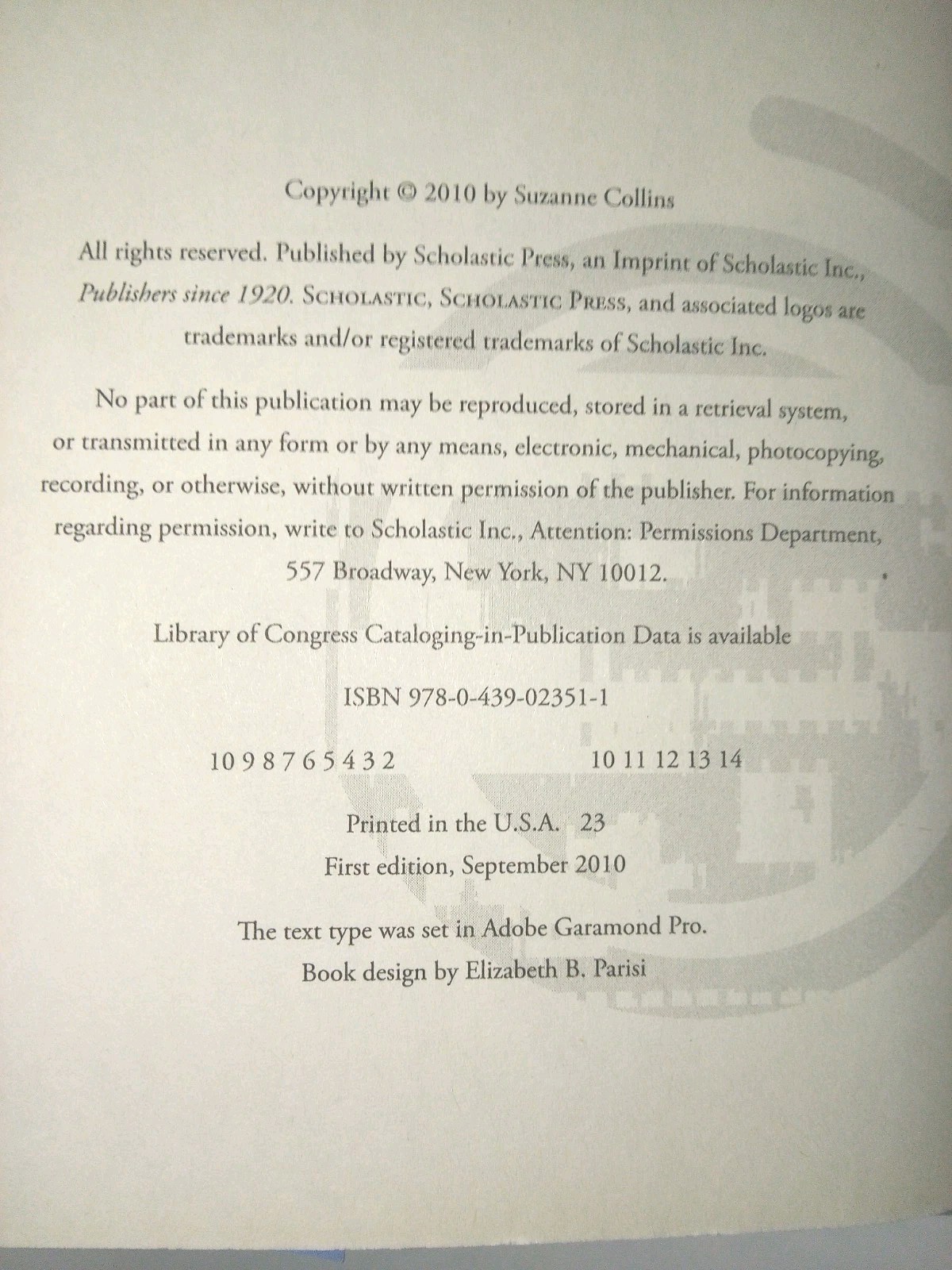 Mockingjay, Rare 2010 Book Tour Signature (The Hunger Games) Suzanne Collins