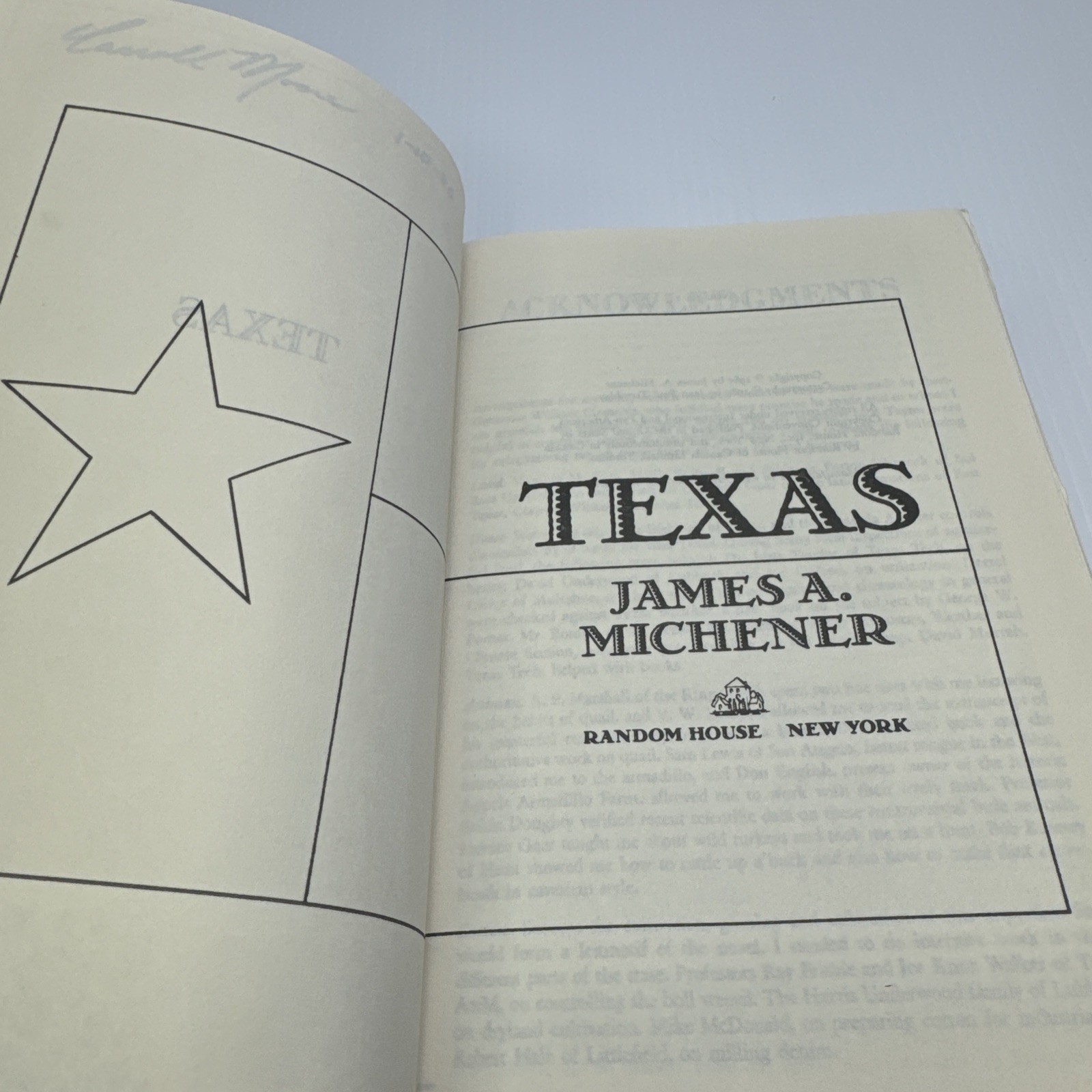 Texas James A. Michener Volumes One & Two COMPLETE Hardcovers BCE Random House