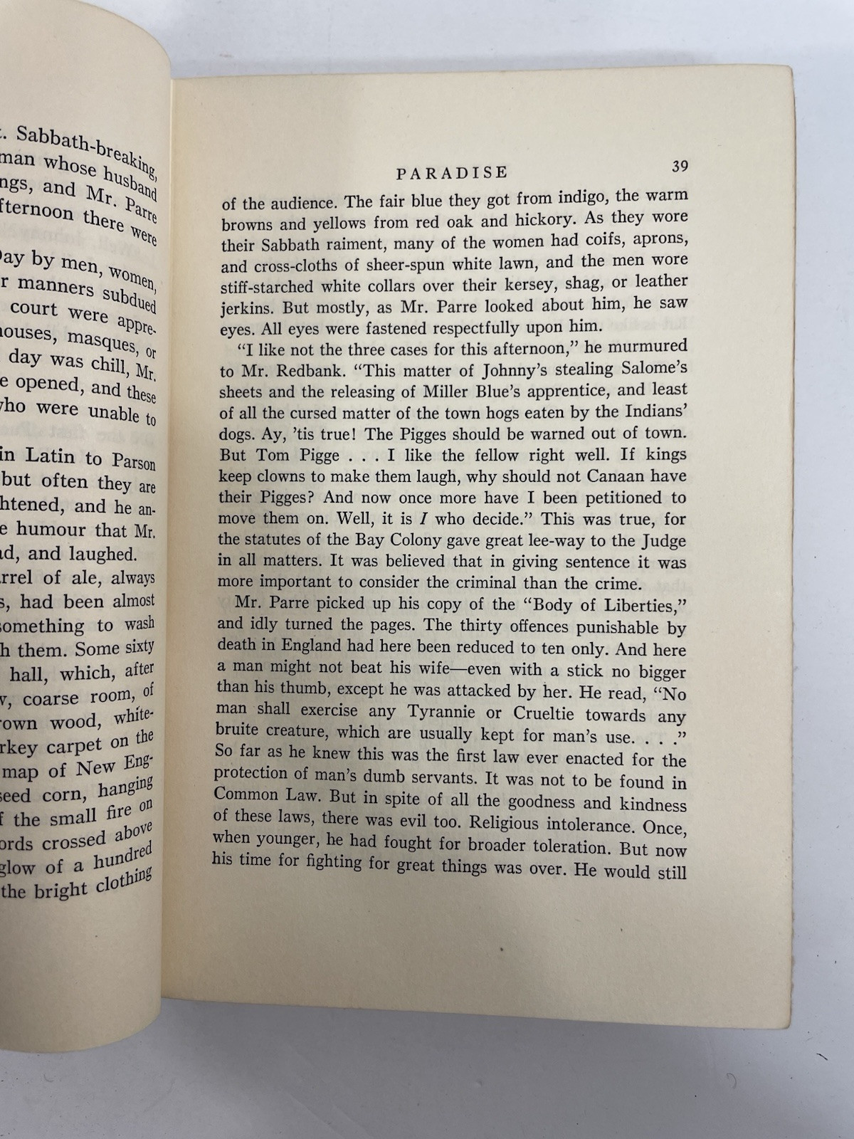 Paradise Esther Forbes 1937 Harcourt Brace and Company Hardcover