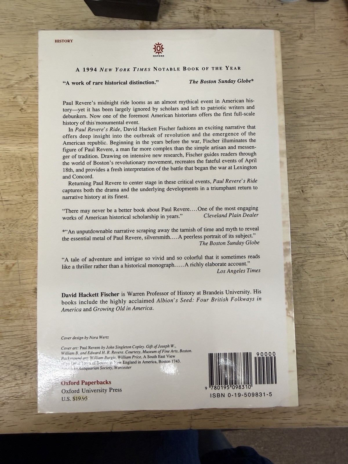 Paul Revere’s Ride by David Hackett Fischer (1995, Trade Paperback)