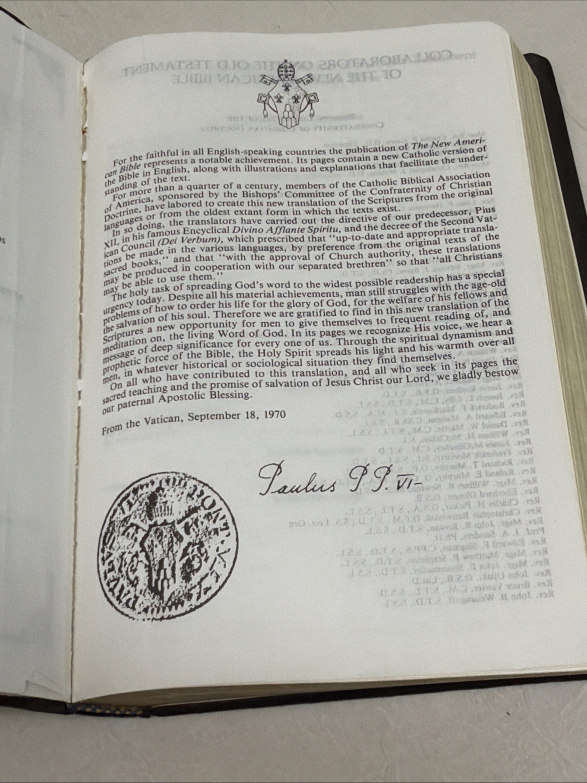 The New American Bible Revised Edition 2000 World Catholic Press Faux Leather PO