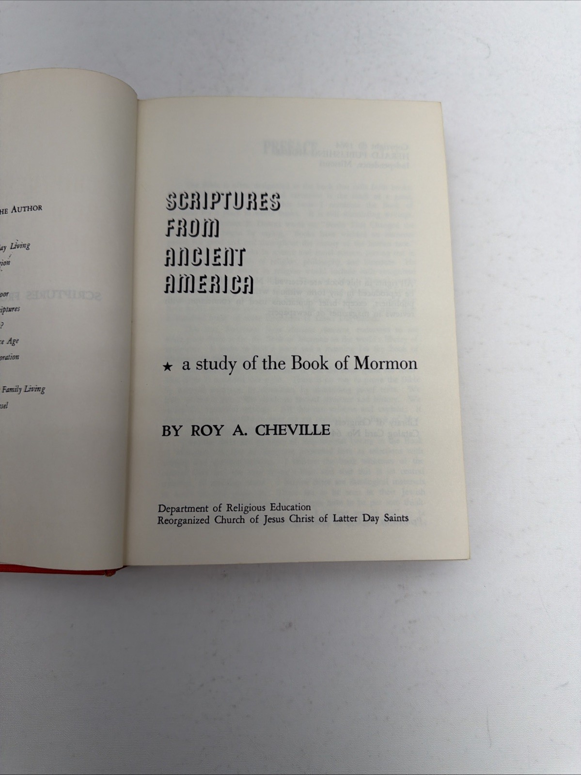 Scriptures From Ancient America A Study of the Book of Mormon Roy Cheville 1964