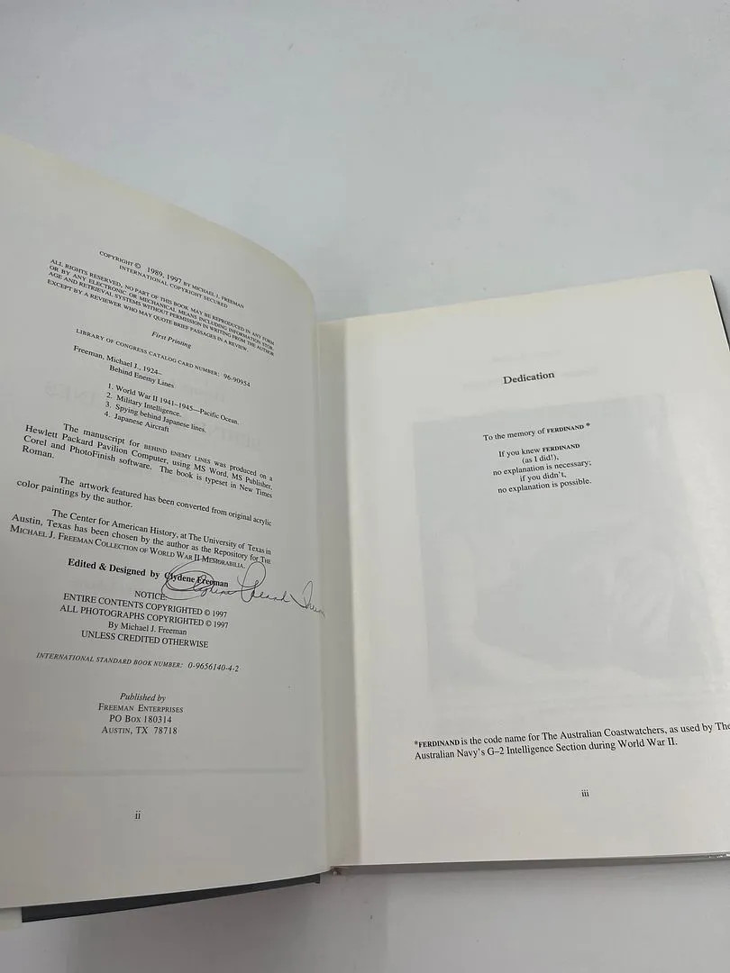 Behind Enemy Lines by Michael J. Freeman Signed By ClydeneFreeman