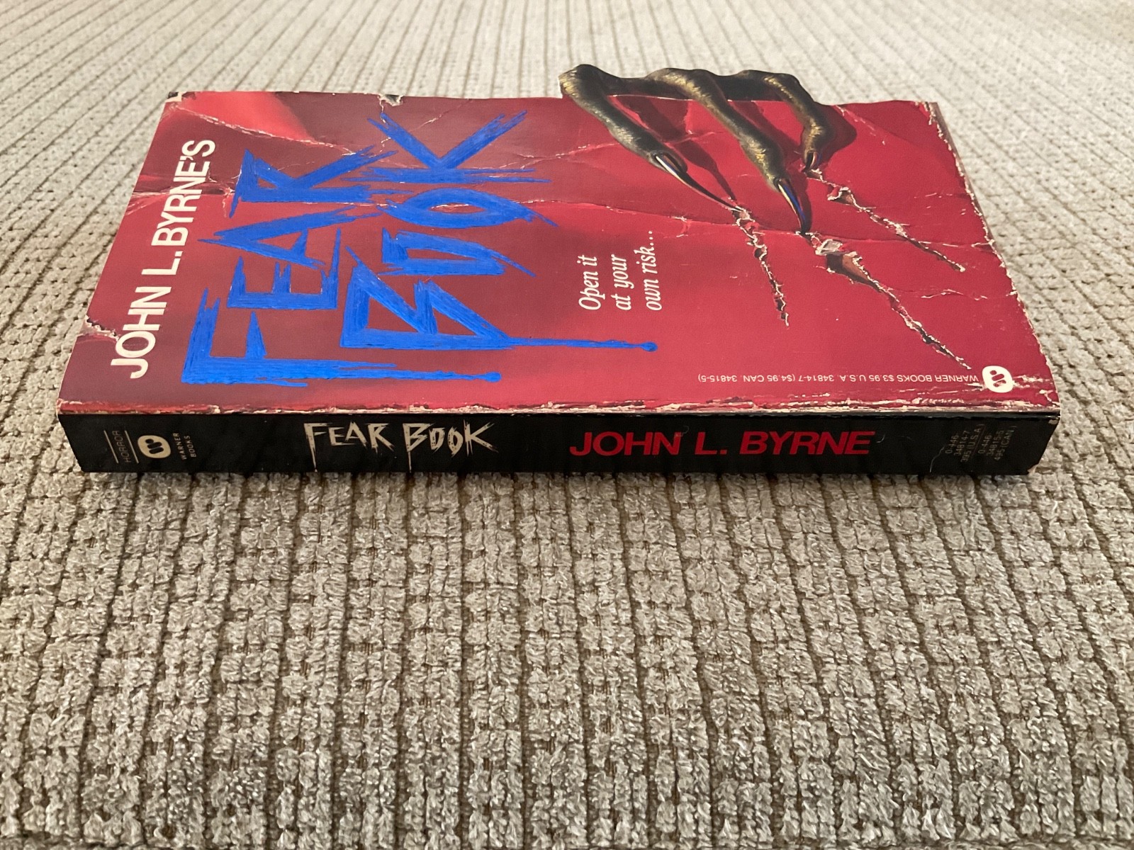 Fear Book – John L Byrne First Edition 1st Print 1988 Paperback Warner 34814-7