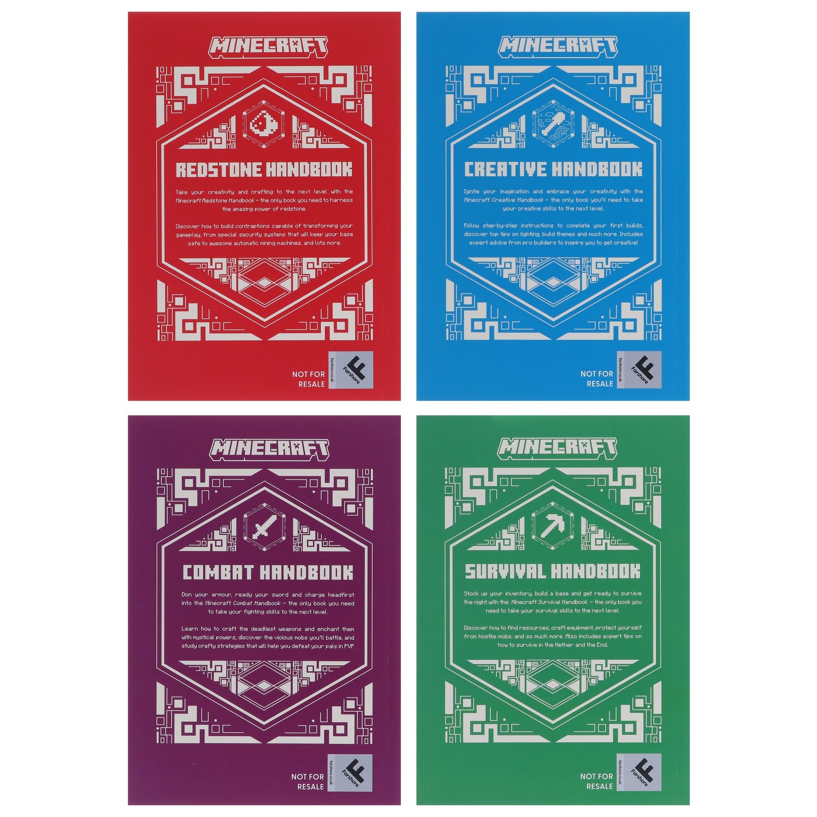 Minecraft Handbook Collection by Mojang AB: 4 Books Set – Ages 8-10 – Paperback