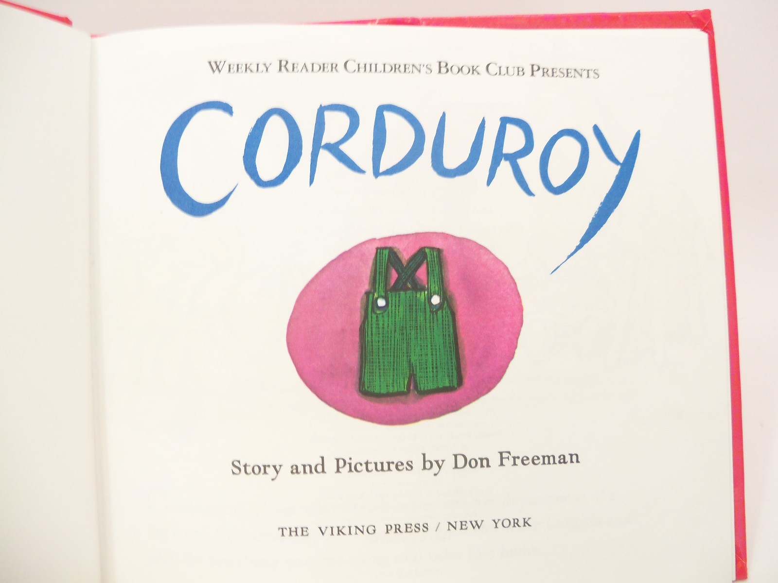 Corduroy by Don Freeman 1968 First Printing Hardcover