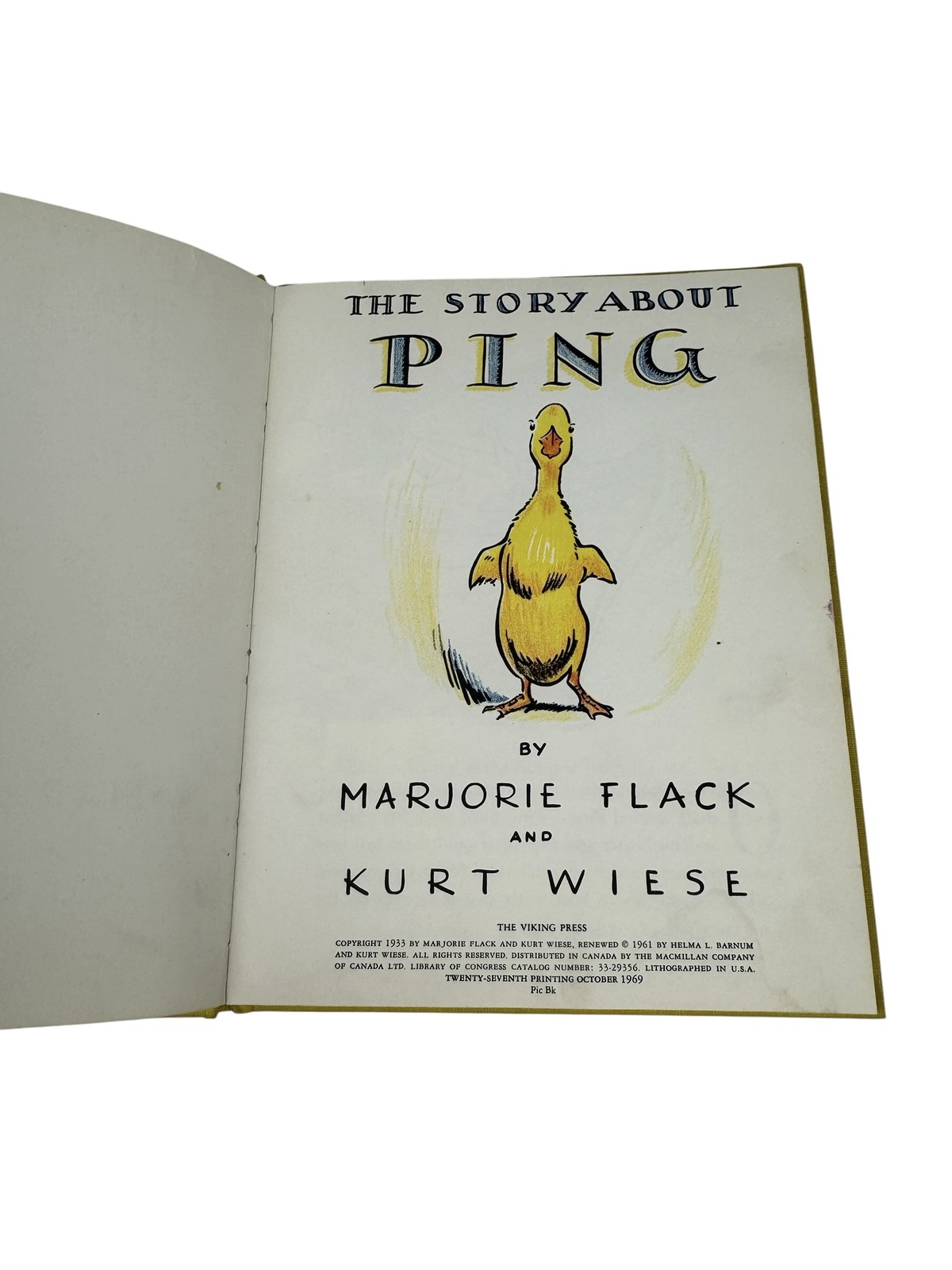 The Story About Ping by Marjorie Flack & Kurt Wiese 1969 Viking Press Hardcover